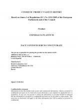 Cosmetic product safety report<br>FACE COUNTOUR SERUM CONCENTRATE Experalta Platinum. Сыворотка-концентрат «Моделирование и лифтинг», 10 мл